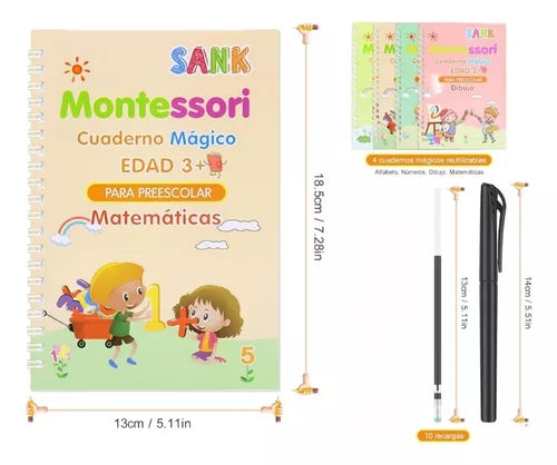 (A)SET DEL CUADERNO MAGICO  (DIBUJO, NUMEROS, ALFABETO, MATEMATICAS) - ENVIO GRATIS