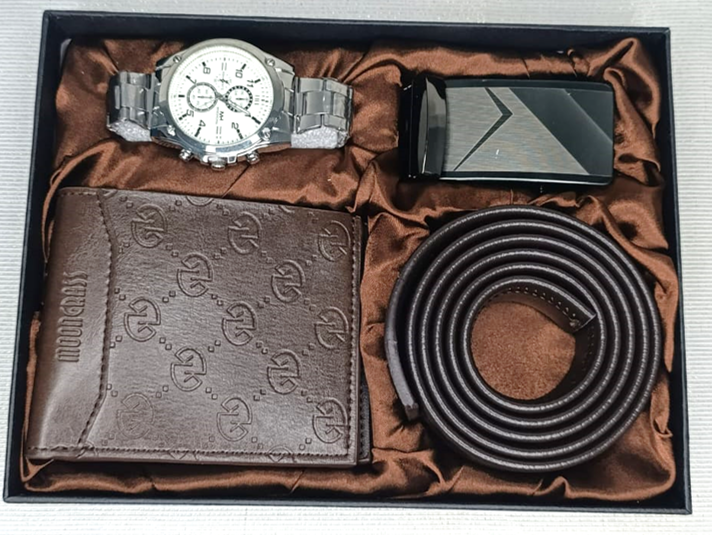 (A) ESTUCHE DE LUJO PARA HOMBRE, BILLETERA, CORREA  Y RELOJ - ENVIO GRATIS