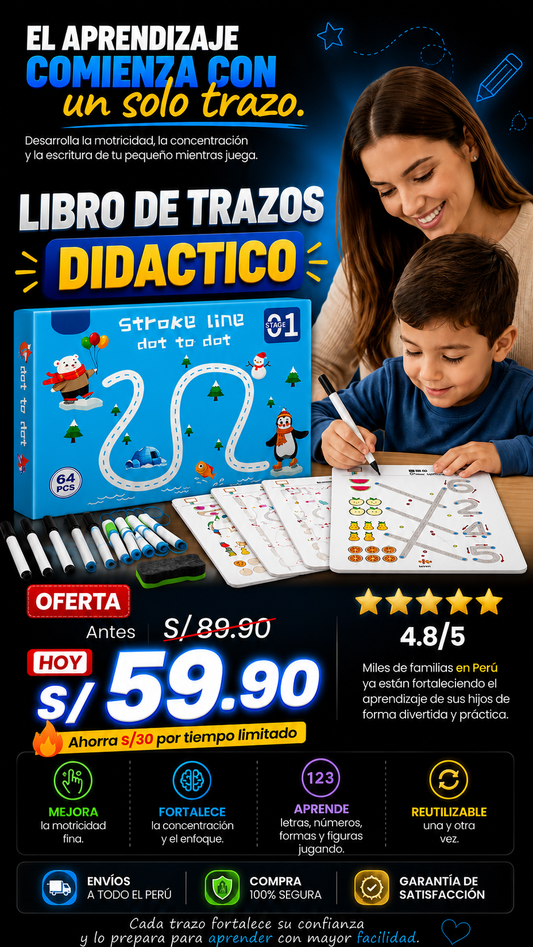 LIBRO DE TRAZOS DIDACTICOS (64PIEZAS)