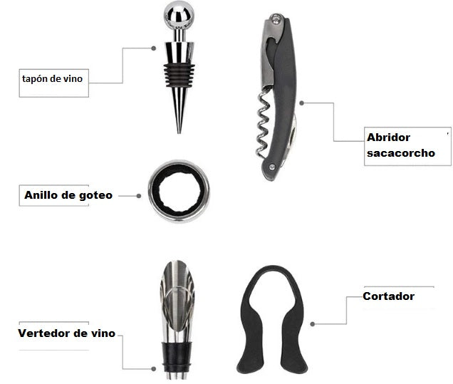 SET DE ACCESORIO PARA VINO DE 5 PIEZAS - SEGUNDA COMPRA