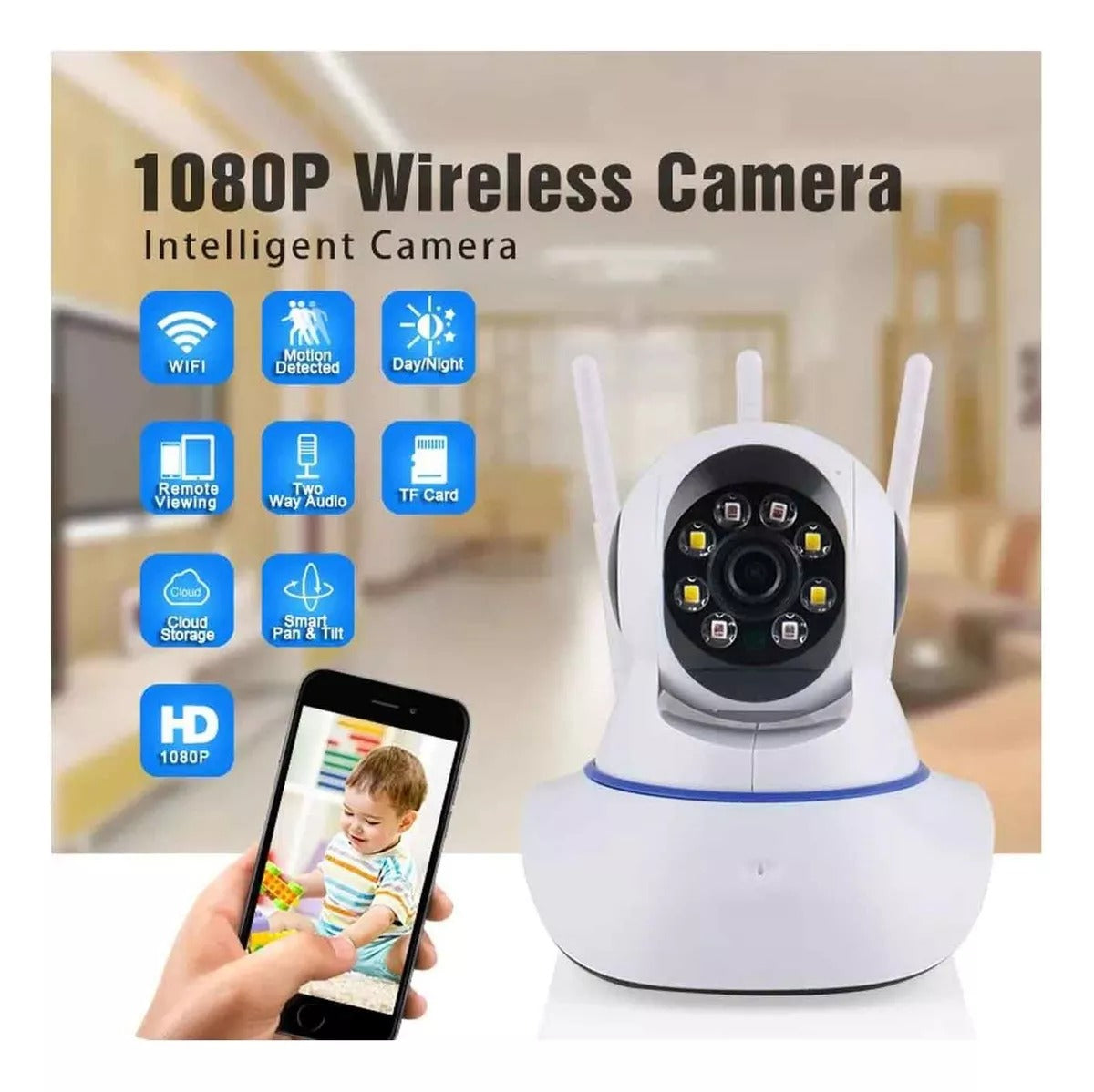 Cámara De Vigilancia Inalámbrica De 355 Grados WiFi Red Remota Hogar - ENVIO GRATIS