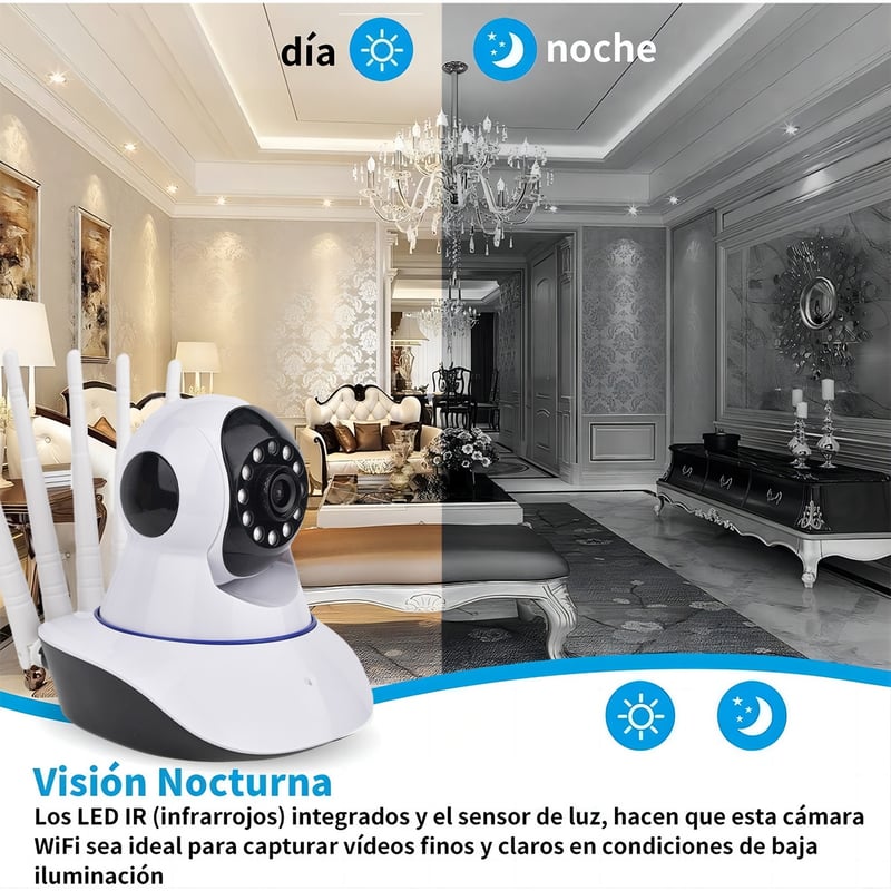 Cámara De Vigilancia Inalámbrica De 355 Grados WiFi Red Remota Hogar HD Monitor Cámara De Intercomunicación De Voz - Vigilancia para niños en casa- ENVIO GRATIS