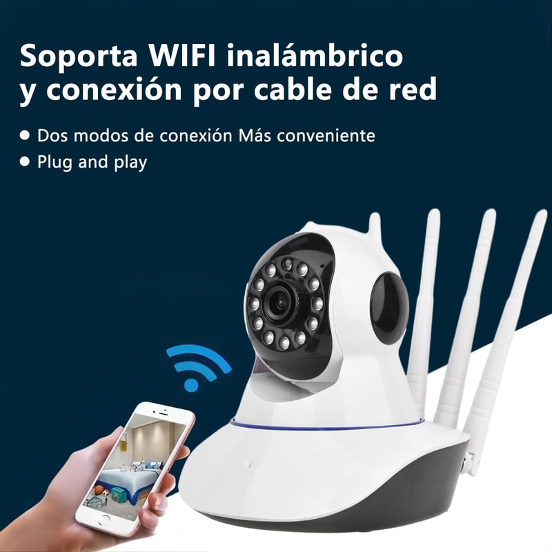 Cámara De Vigilancia Inalámbrica De 355 Grados WiFi Red Remota Hogar HD Monitor Cámara De Intercomunicación De Voz - Vigilancia para niños en casa- ENVIO GRATIS