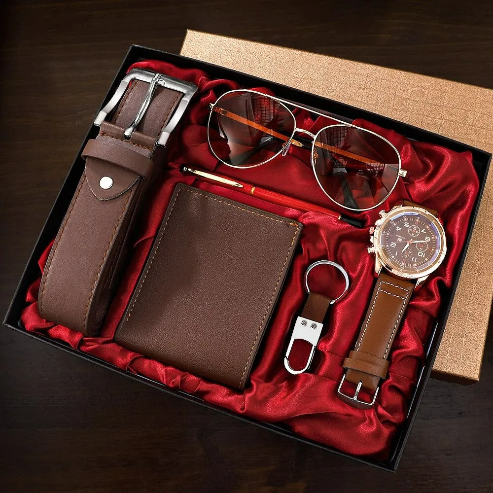 🔆ESTUCHE DE LUJO PREMIUM MAX HOMBRE - RELOJ, CORREA , LENTES, BILLETERA, LLAVERO Y LAPICERO🔆 - ENVIO GRATIS