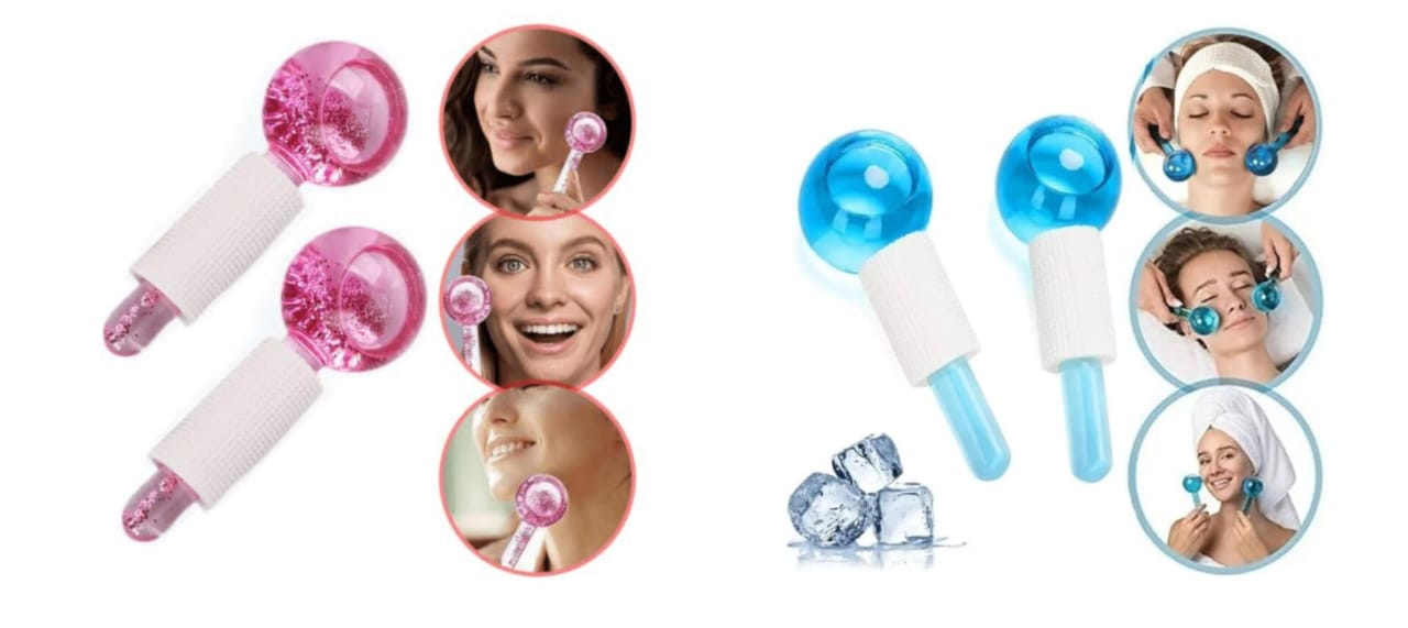 2 Rodillos Masajeador Facial Esferas Frías - ENVIO GRATIS